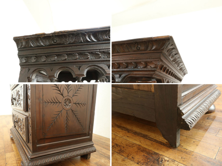 個性的な収納部分 彫刻も魅力 ブルターニュデザイン フランス