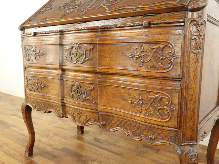 【匿名配送】欧州の家具と古民具 1910年頃フランスアンティークライティングビューロー 65172