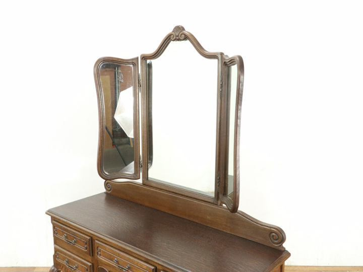 落ち着いたお色 三面鏡ドレッサー 65328 アンティーク家具 ウェブ
