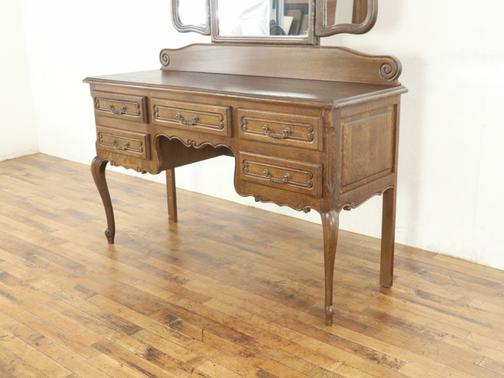 落ち着いたお色 三面鏡ドレッサー 65328 アンティーク家具 ウェブ