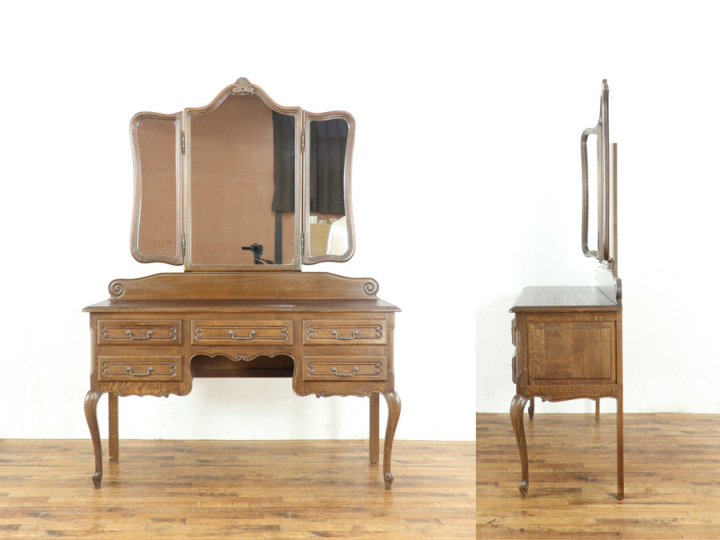 落ち着いたお色 三面鏡ドレッサー 65328 アンティーク家具 ウェブ