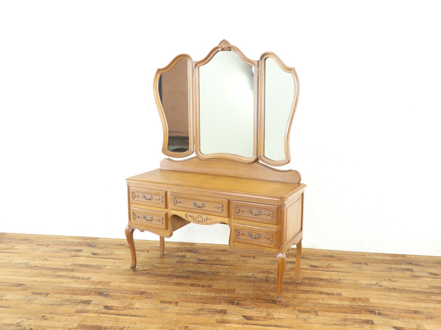 三面鏡タイプ フランス猫脚ドレッサー 65335 アンティーク家具 ウェブ