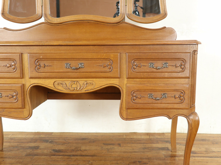 三面鏡タイプ フランス猫脚ドレッサー 65335 アンティーク家具 ウェブ