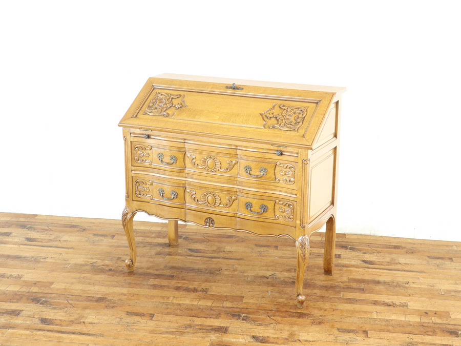 明るめのお色 フランス猫脚ライティングビューロー 65339 アンティーク