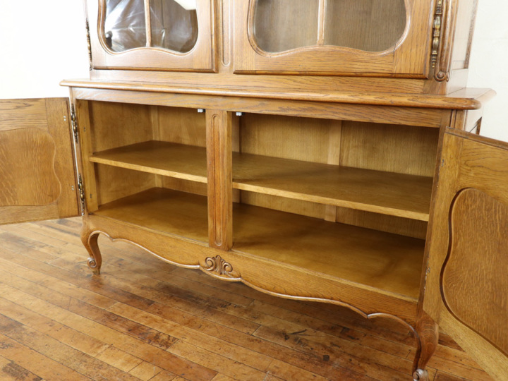 アンティーク キャビネット アンティークキャビネット ホワイトーク無垢材 ディスプレイ