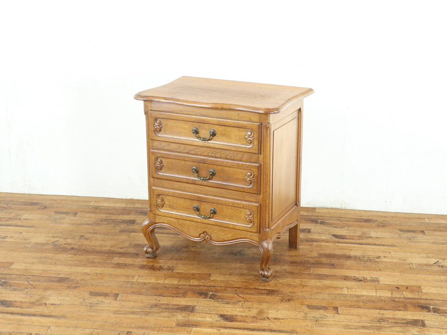 アンティーク 猫脚 サイドチェスト 花台 サイドテーブル,幅48cm Used