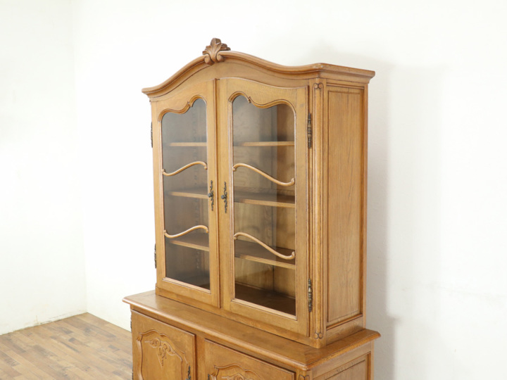 シンプルかわいい フランス猫脚キャビネット 65361 アンティーク家具