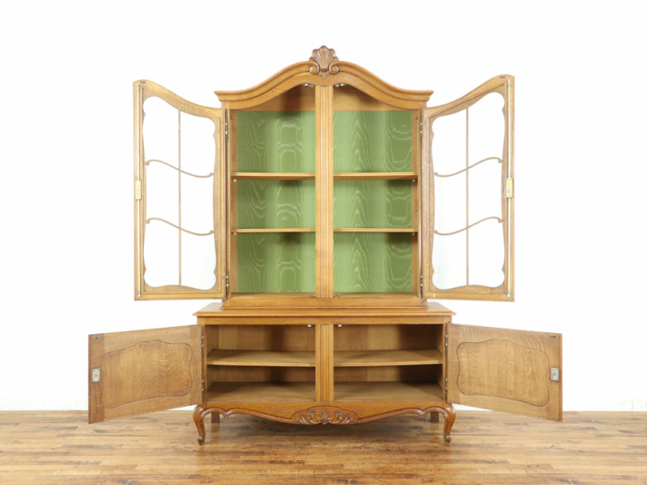 グリーンのクロスもかわいい キャビネット 65381 アンティーク