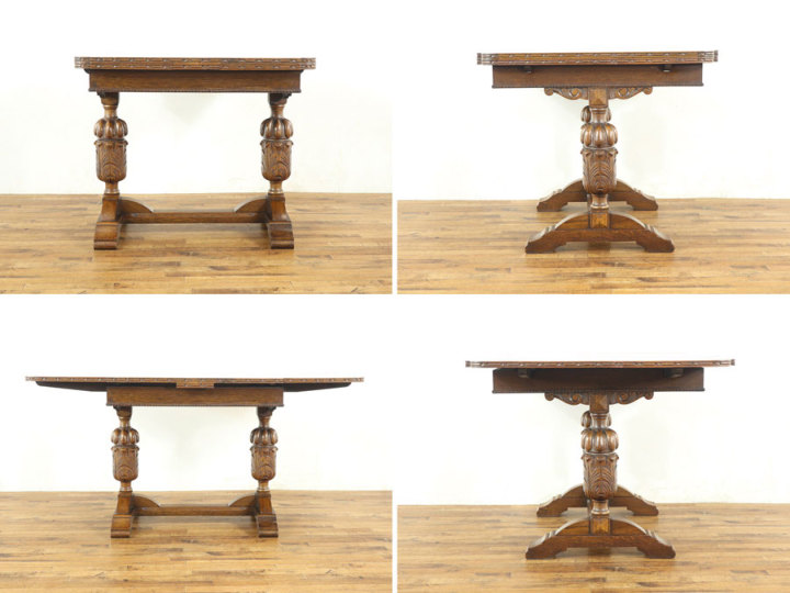 ブルボーズレッグ ドローリーフテーブル 70164 アンティーク家具