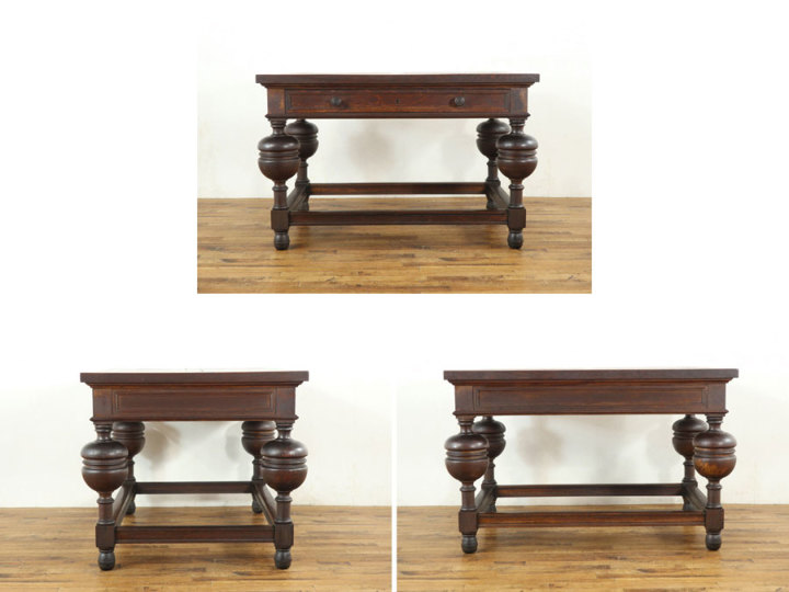 長い歴史を感じる重厚な引き出し付きテーブル 70168 アンティーク家具