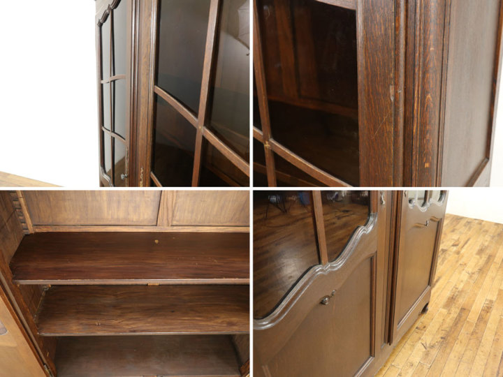 色付きガラスのダークカラーキャビネット 70173 アンティーク