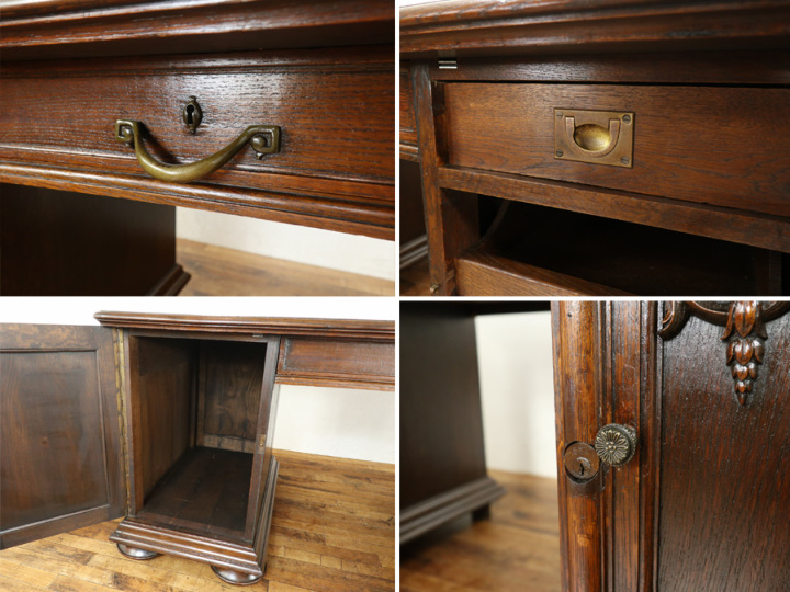 天板再塗装済み 重厚な雰囲気 大きめサイズのデスク 70175