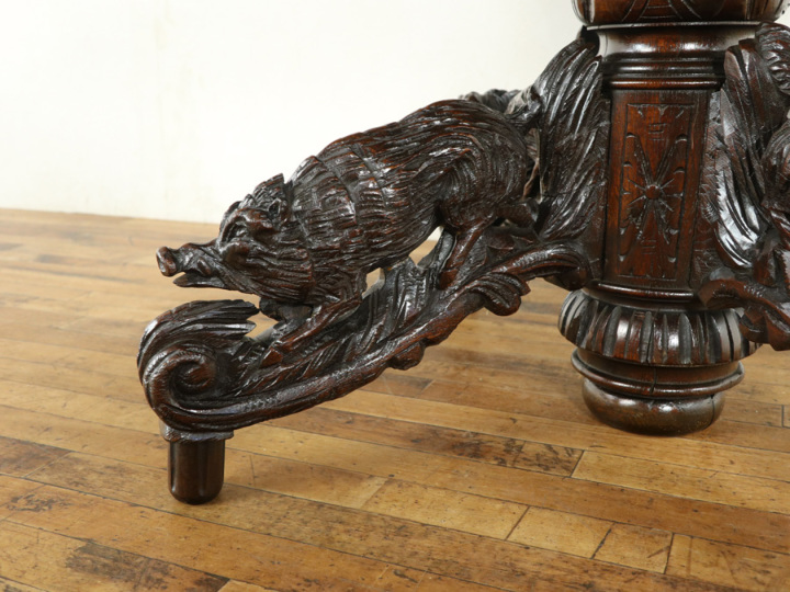 4種類の動物の彫刻 フォックステーブル 70206 アンティーク家具 ウェブ