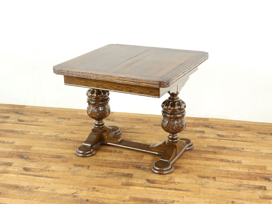 【ダイニングテーブル】ブルボーズレッグ　ドローリーフテーブル　伸長式 4本脚 ドローリーフテーブル 大きめの珍しいサイズ ブルボーズレッグ