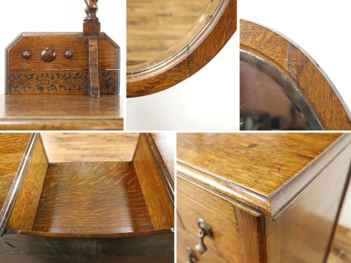 縦長ミラーの英国ドレッサー 70267 アンティーク家具 ウェブサイト商品