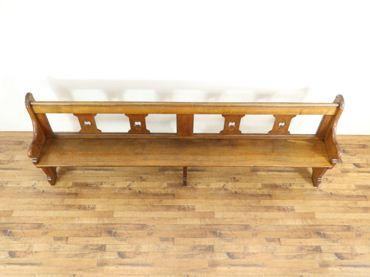 教会のベンチ 横長サイズのチャーチピュー 70329 アンティーク