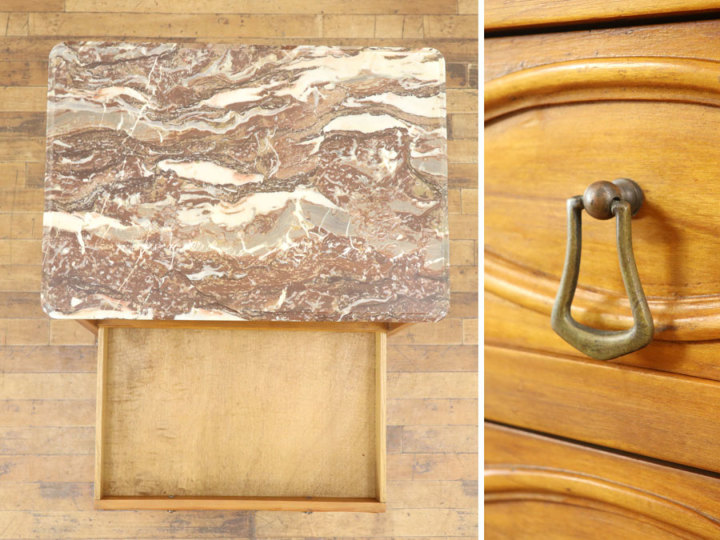 キッチンなどにもおすすめの大理石天板 マーブルトップチェスト 70408