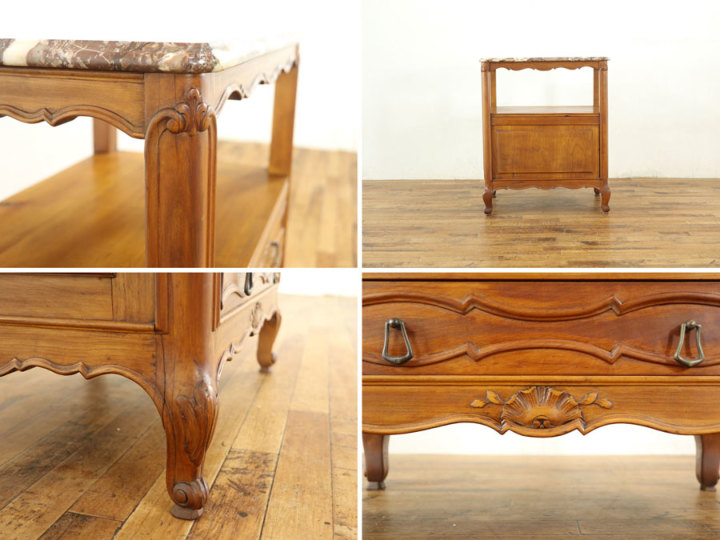 キッチンなどにもおすすめの大理石天板 マーブルトップチェスト 70408