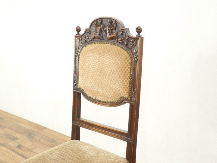 こんなところに騎士の彫刻 チェア 70419a アンティーク家具 ウェブ