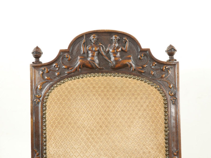 こんなところに騎士の彫刻 チェア 70419a アンティーク家具