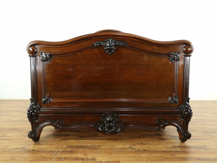 流麗なシルエットのローズウッドベッドフレーム 70451 アンティーク