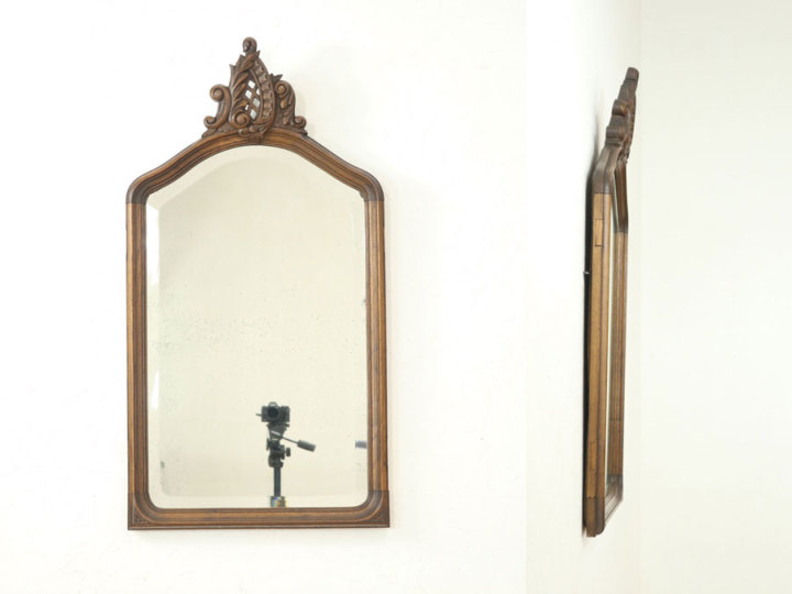 蚤の市 すずらん ロカイユ ポケット ミラー アンティーク 蚤の市 すずらん ロカイユ ポケット ミラー アンティーク