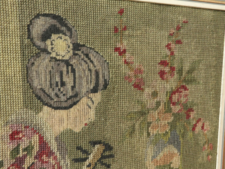 プチポアン絵画　アンティーク 特徴的な図案 プチポワン壁飾り 70567 アンティーク家具 ウェブサイト