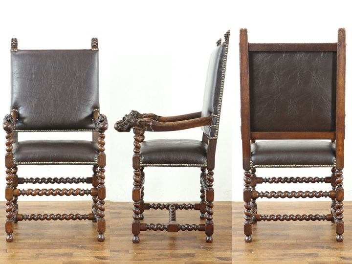 ボールアンドリヨン？ 座面張り替え済み フランスアンティーク アーム