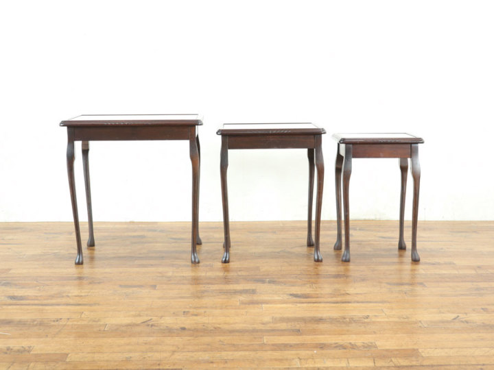 イタリア ヴィンテージ ネストテーブル ハンドペイント 型押し