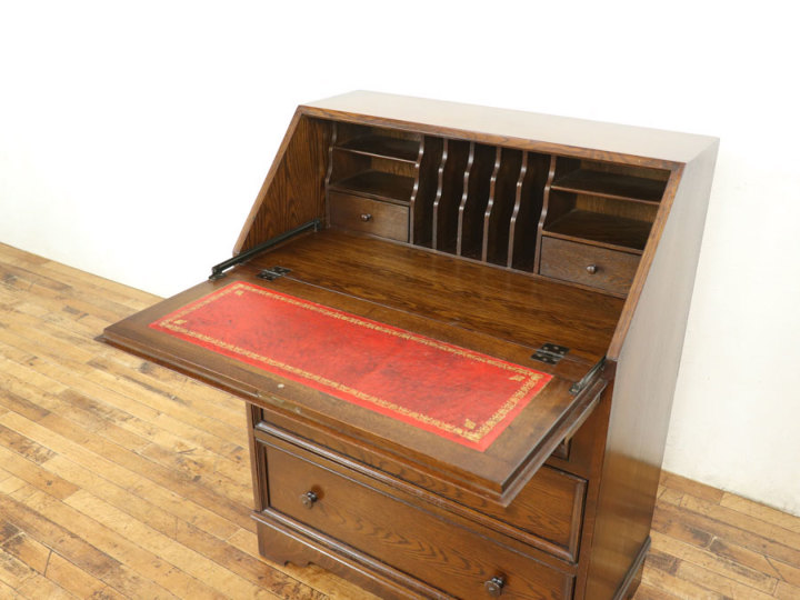 アンティーク 家具 ライティング ビューロー 1940年頃 英国 080A イギリス アンティーク 家具 ブックビューロー 本棚 書斎机