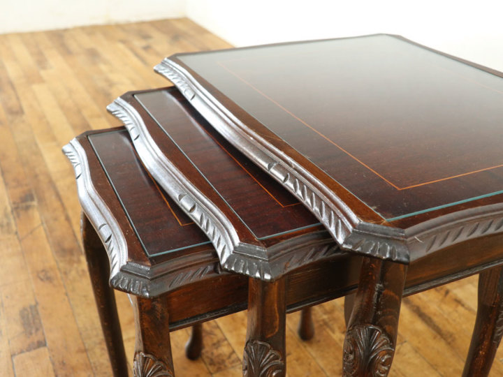 ネストテーブル　イギリスアンティーク イギリス アンティーク 家具 ネストテーブル サイドテーブル 3台