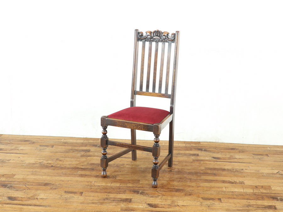 本物アンティークの味わい 張替済ダイニングチェア 80418在庫3脚