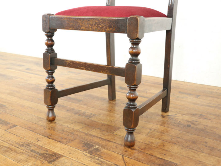 本物アンティークの味わい 張替済ダイニングチェア 80418在庫3脚