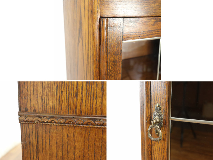 ステンドグラスに引き出しも魅力 小ぶりな ブックケース 80429