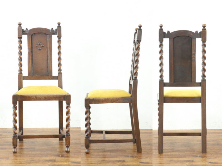 かわいいけど貫禄もある 張替済ダイニングチェア 80454在庫3脚