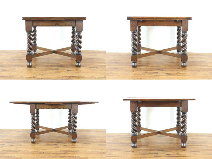 イギリスアンティーク ツイストレッグ ドローリーフテーブル 80524