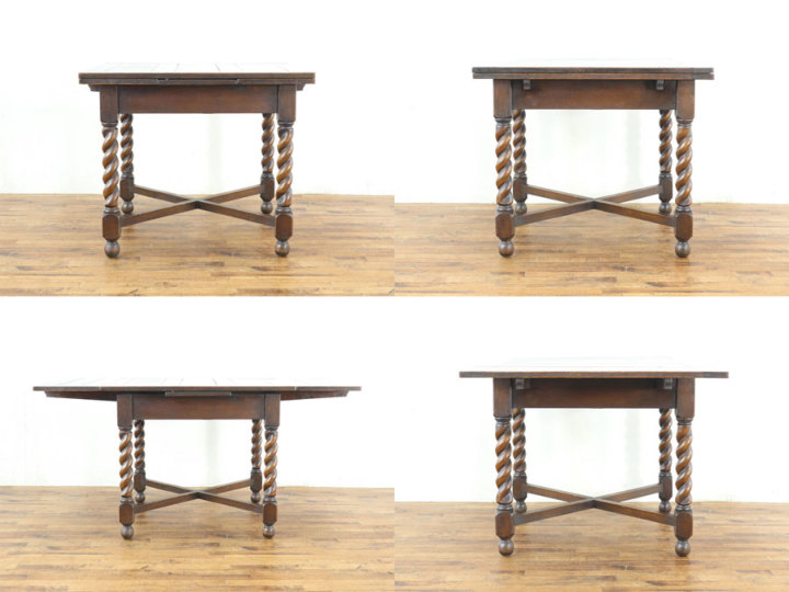 イギリスアンティーク ツイストレッグ ドローリーフテーブル 80539