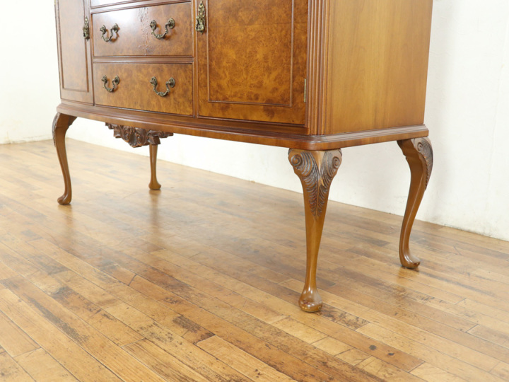 ウォールナットの美しい杢目 サイドボード 80554 アンティーク家具