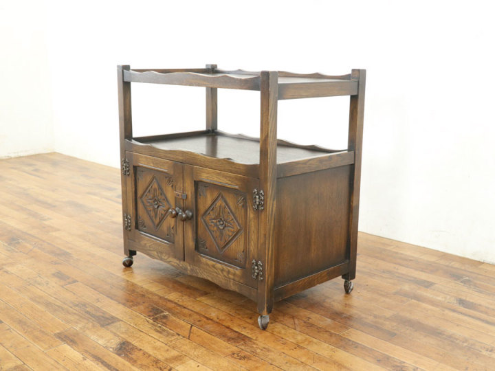 扉収納タイプ 英国ワゴン 80563 アンティーク家具 ウェブサイト商品