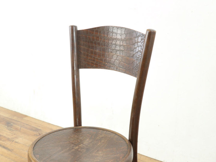 クロコのようなエンボス ベンドウッドチェア 80581a在庫3脚