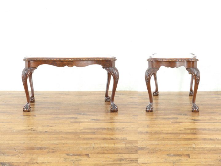 美しいウォールナット材の杢目 コーヒーテーブル 80595 アンティーク