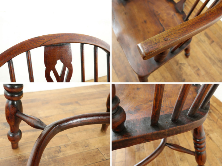 歴史を感じる ダブルボウバック ウィンザーチェア 80599 アンティーク