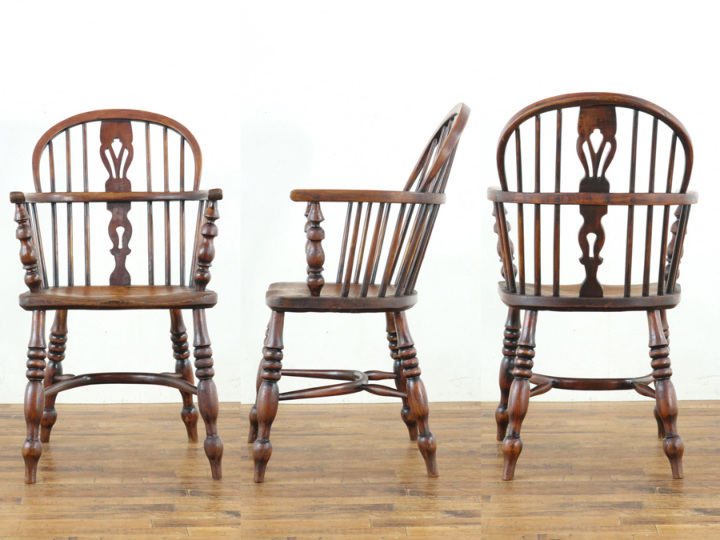 歴史を感じる ダブルボウバック ウィンザーチェア 80599 アンティーク