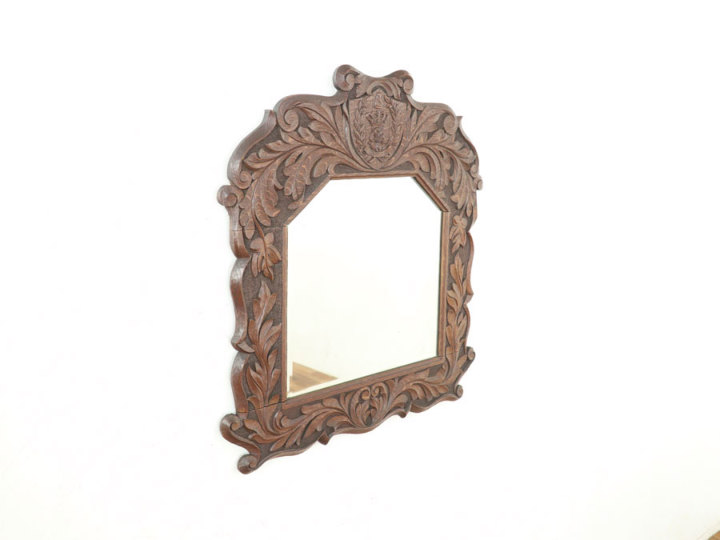 紋章もかっこいい イギリスアンティーク ウォールミラー 80618