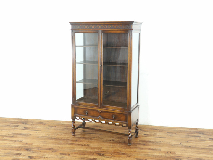 ブックケースのようなデザイン イギリスアンティーク ショーケース