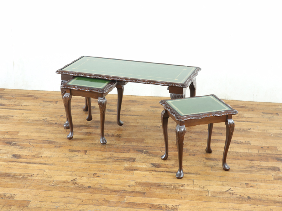 レザーもかっこいい コーヒーテーブルタイプのネストテーブル 80683