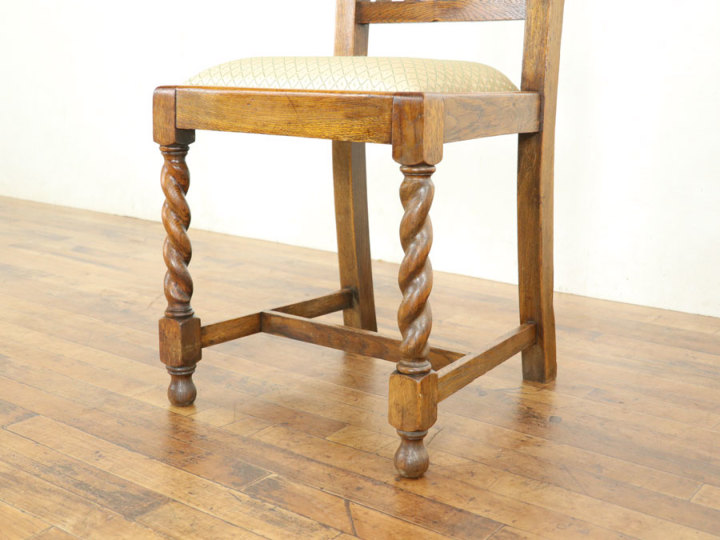 アンティークチェア 張替え済 イギリスアンティーク チェア 椅子 アームレス マホガニー材